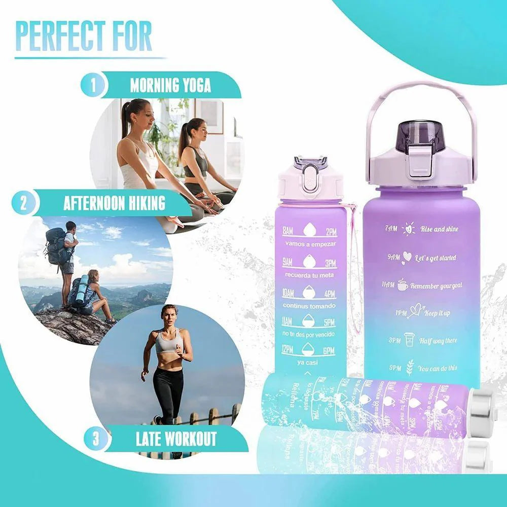 3 Pack Motivational Water Bottles Set