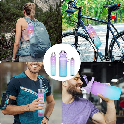 3 Pack Motivational Water Bottles Set