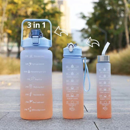 3 Pack Motivational Water Bottles Set